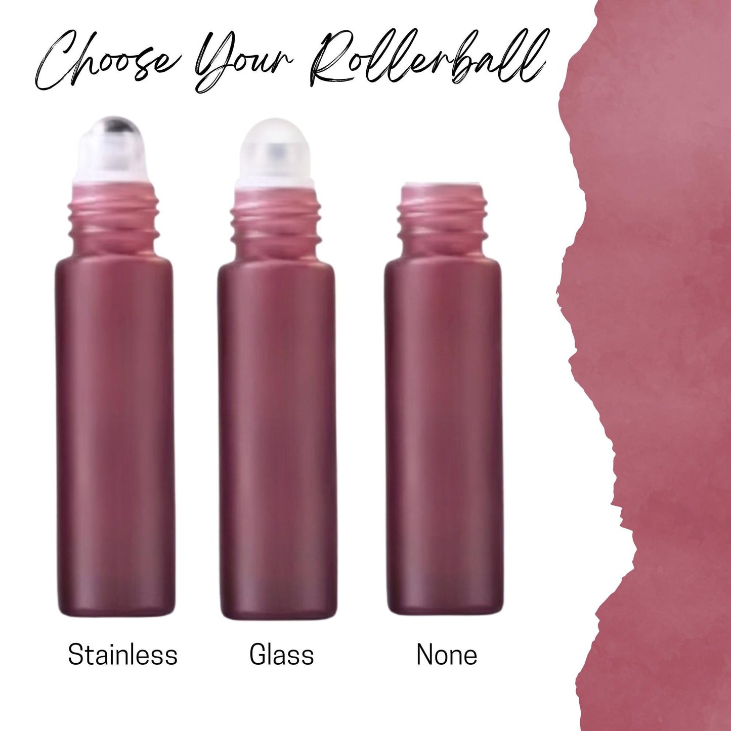 Sunrise Red Glass Roller Bottle with Bamboo Cap • 5ml or 10ml Essential Oil Roller • Glass or Stainless Rollerball • Refillable