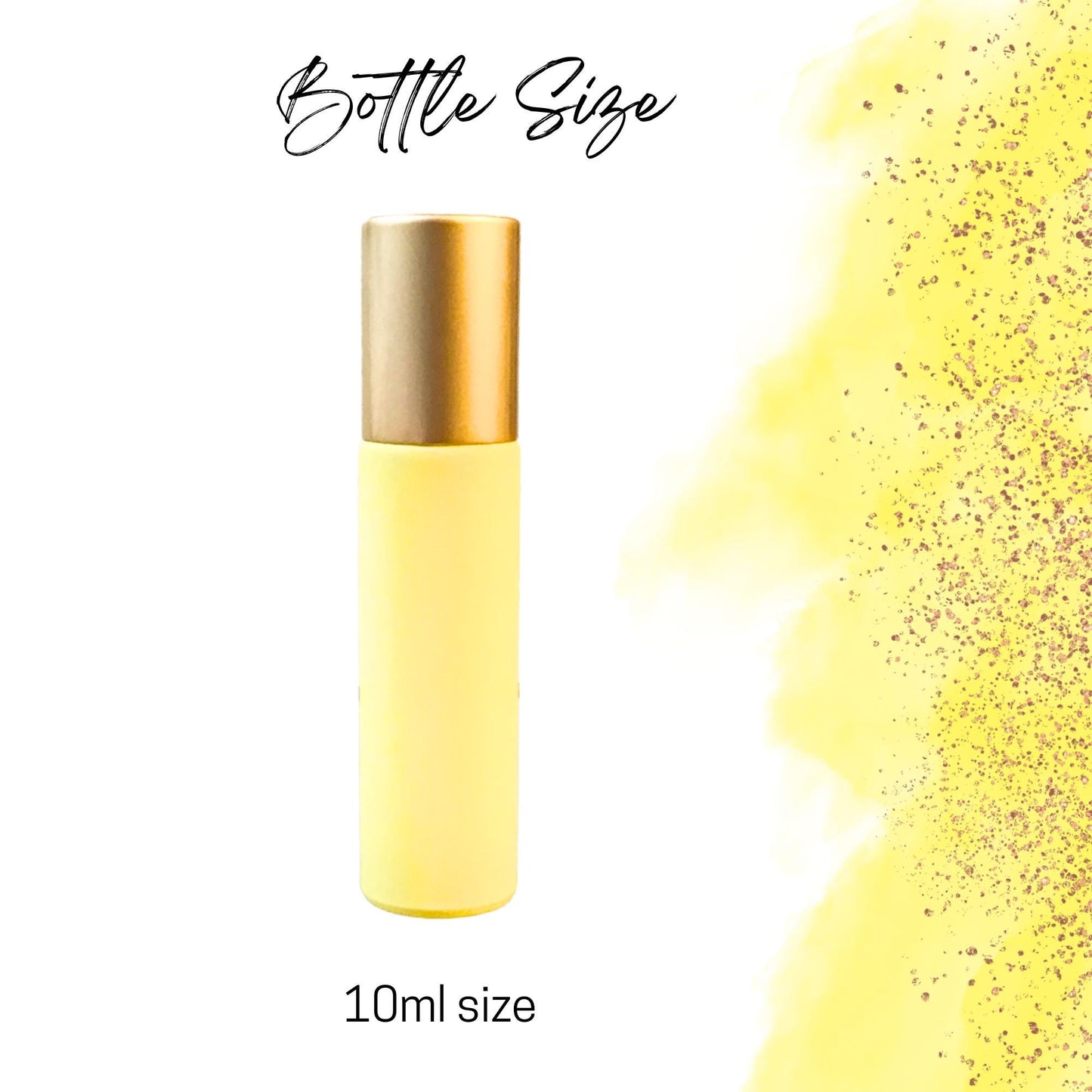 Matte Yellow Gemstone Roller Bottle • 49 Crystal Rollerball Choices • 10ml • Essential Oil Roller • Refillable