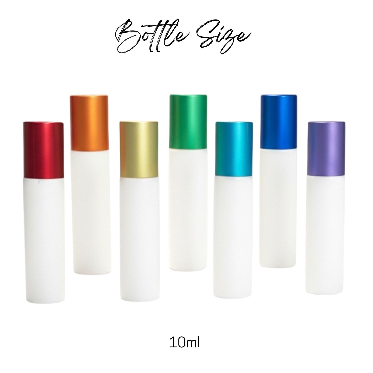 Chakra Glass Roller Bottle Set • White Bottles with Chakra Caps • 10ml Essential Oil Rollers • Stainless or Glass Rollerballs • Refillable