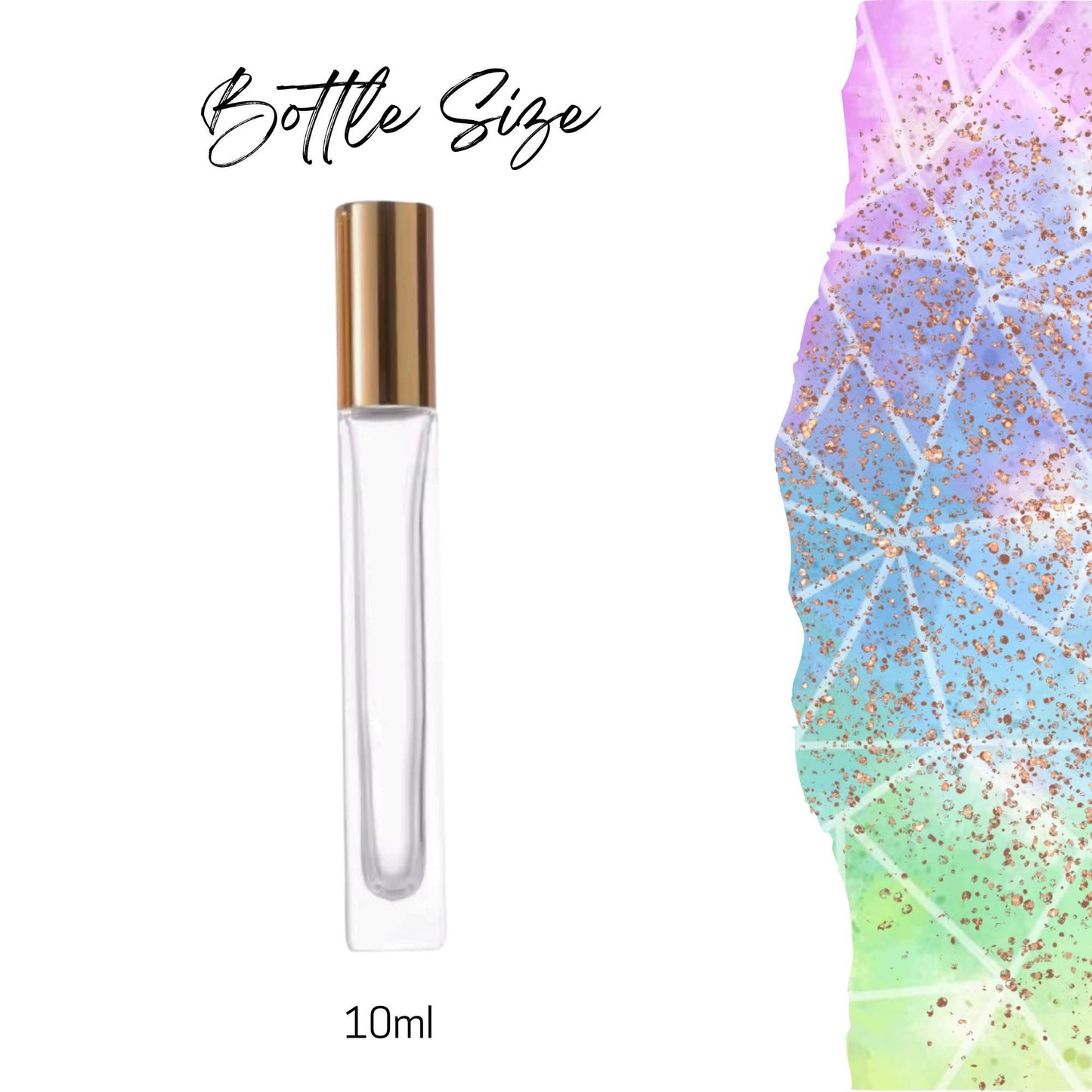 Tall Square Clear Glass Roller Bottle • 10ml Essential Oil Roller • Stainless Rollerball • Signature Shapes • Refillable