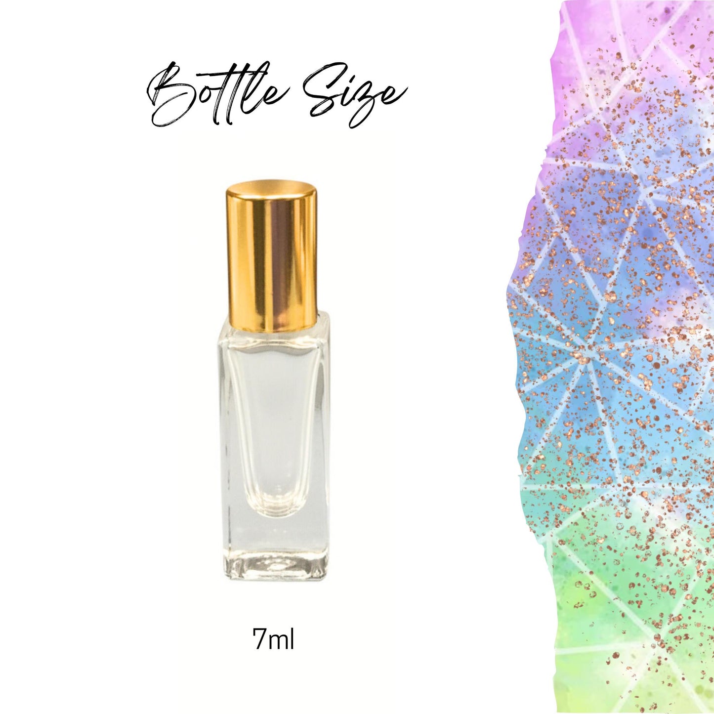 Short Square Clear Glass Roller Bottle • 7ml Essential Oil Roller • Stainless Rollerball • Signature Shapes • Refillable