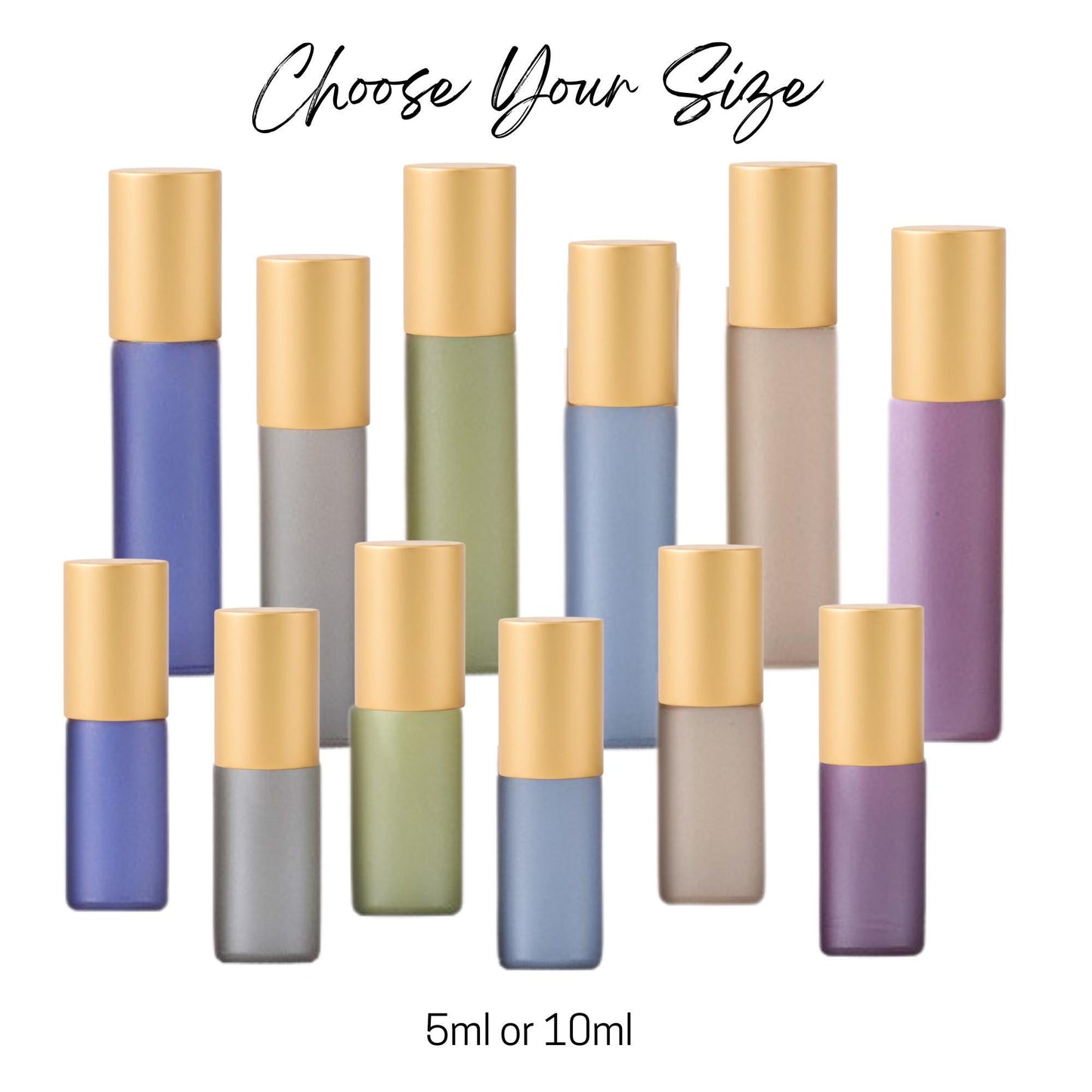 Nature Inspired Roller Bottle Set • 6 Colors • 5ml or 10ml • Essential Oil Rollers • Stainless or Glass • Refillable
