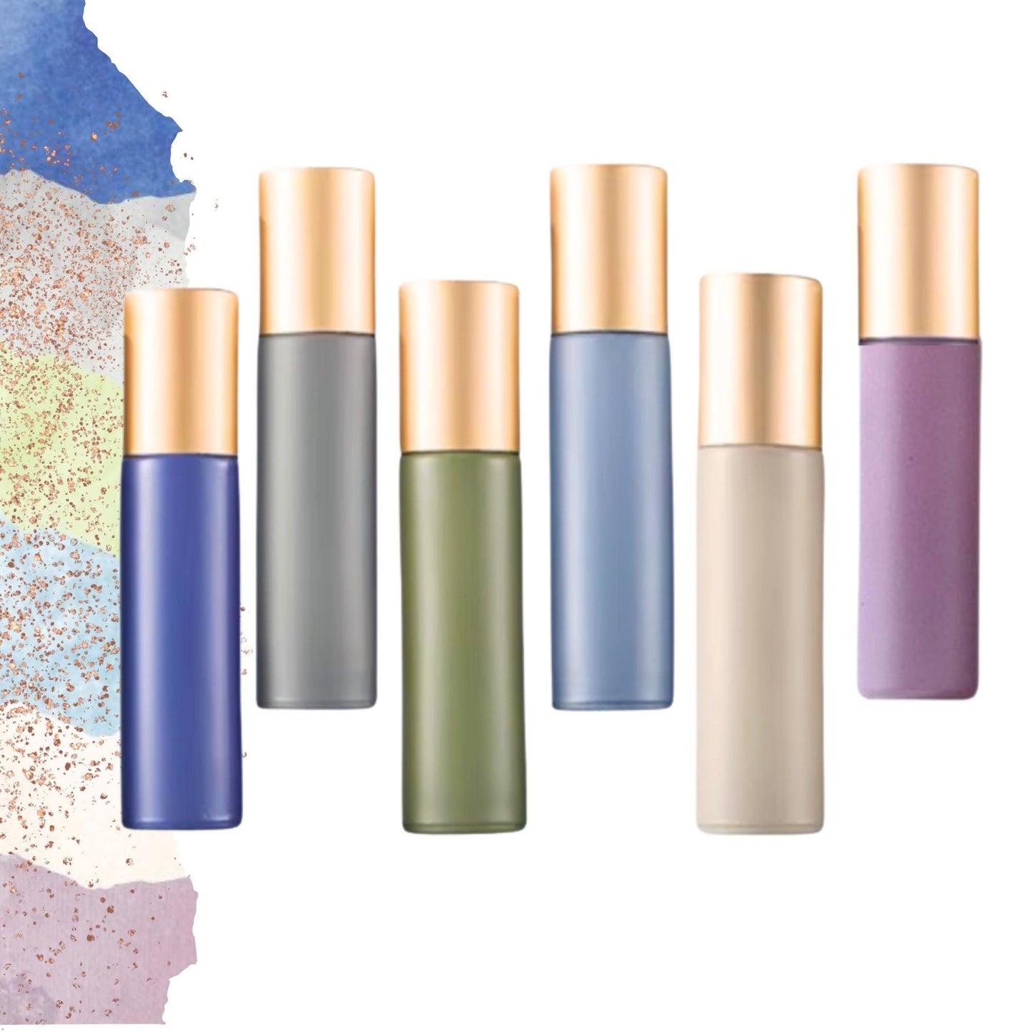 Nature Inspired Roller Bottle Set • 6 Colors • 5ml or 10ml • Essential Oil Rollers • Stainless or Glass • Refillable
