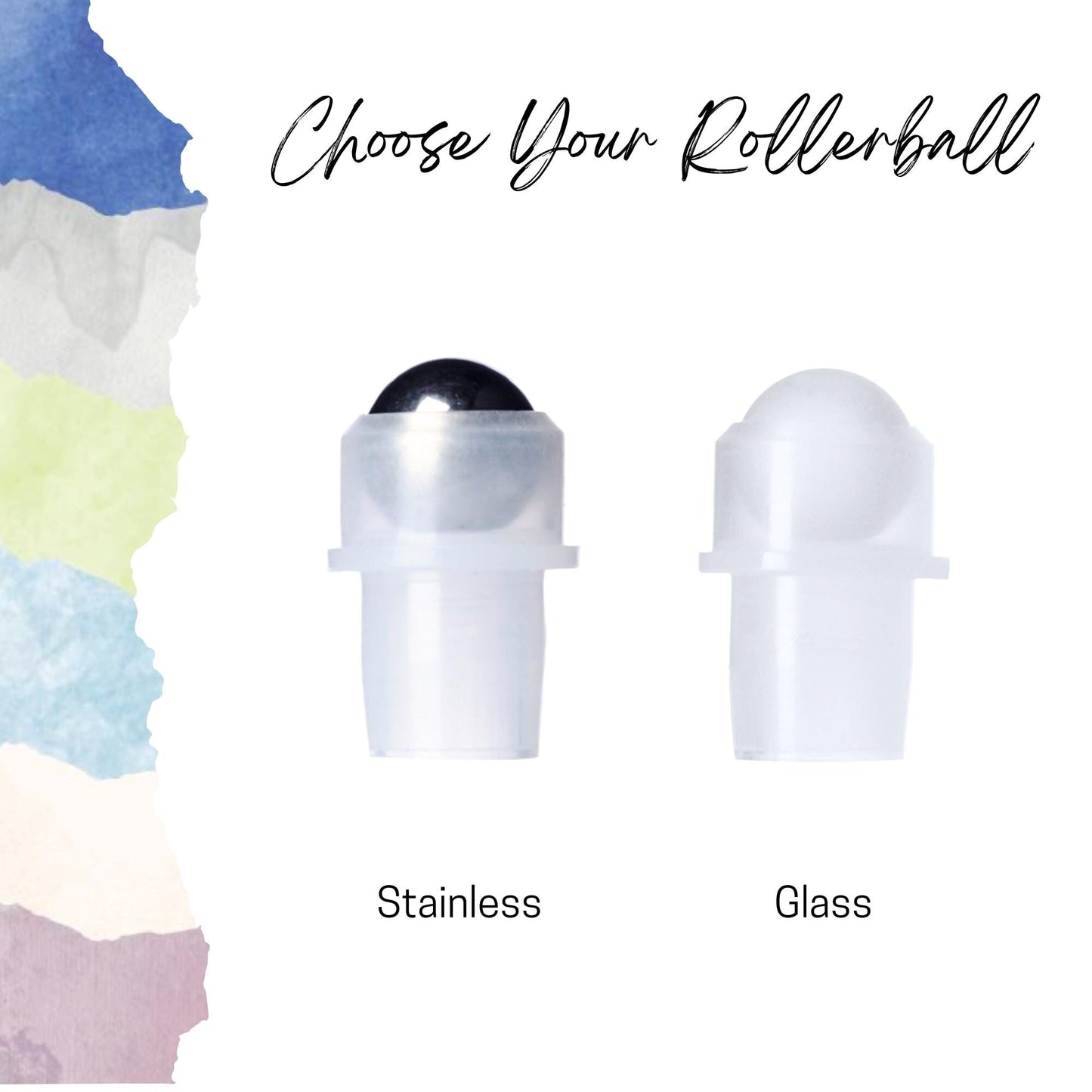 Nature Inspired Roller Bottle Set • 6 Colors with Bamboo Caps • 5ml or 10ml • Stainless or Glass Rollerballs • Refillable