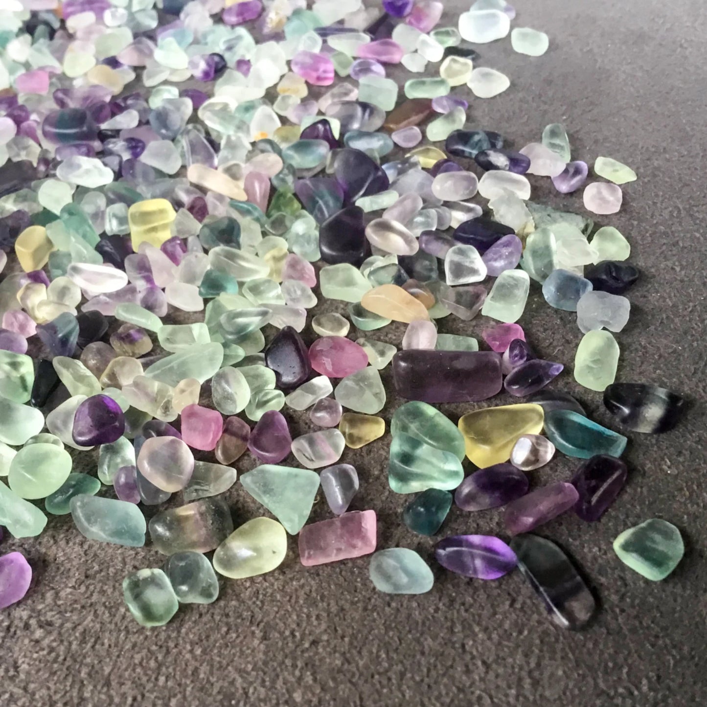 RAINBOW FLUORITE Chips - 3-7mm - 1, 2, 4, 8 oz Crystal Chips - Gemstone Chips - Roller Bottle Chips - Healing Crystals - Arts & Crafts