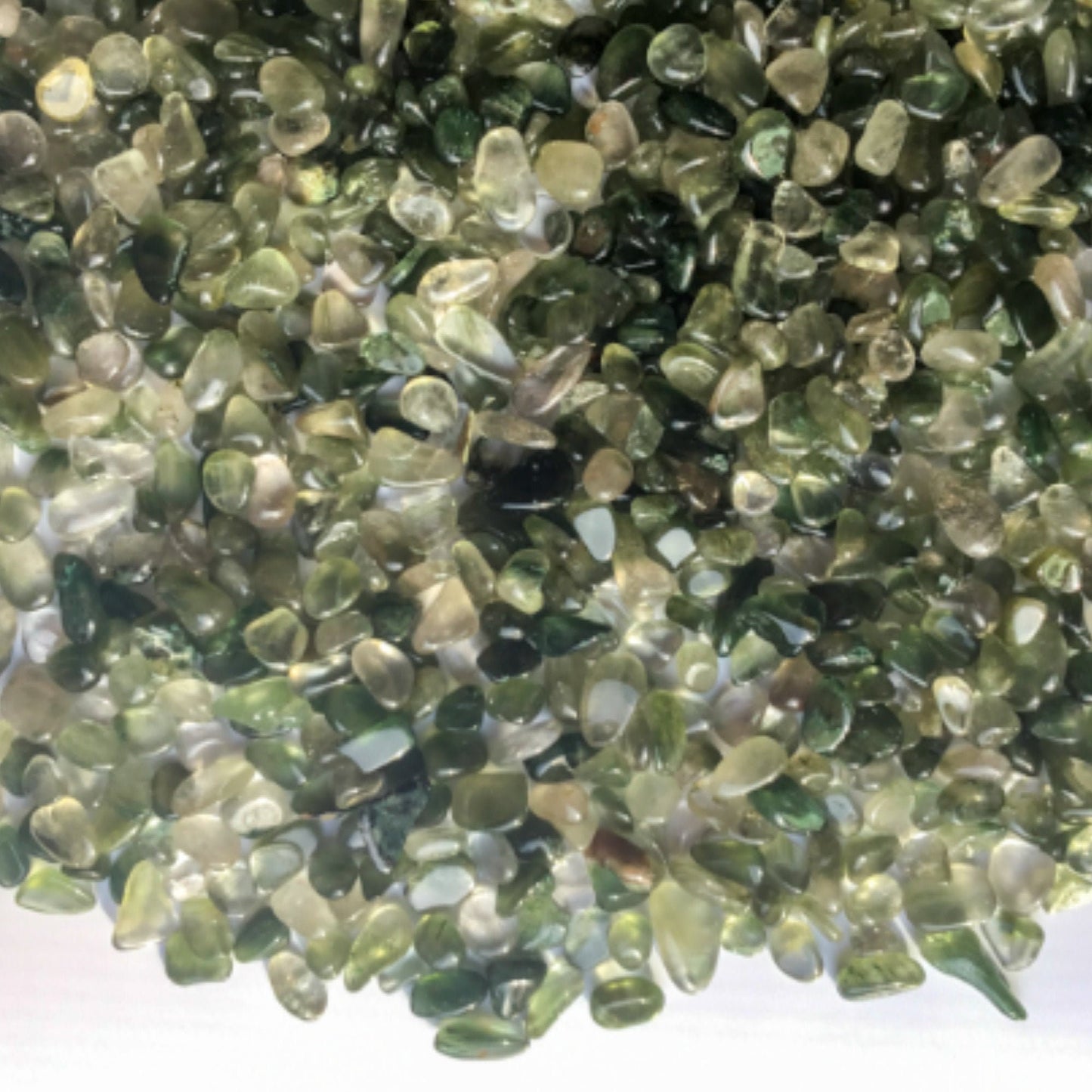 GREEN RUTILATED QUARTZ Chips - 5-7mm - 1, 2, 4, 8 oz Crystal Chips - Gemstone Chips - Roller Bottle Chips - Healing Crystals - Arts & Crafts