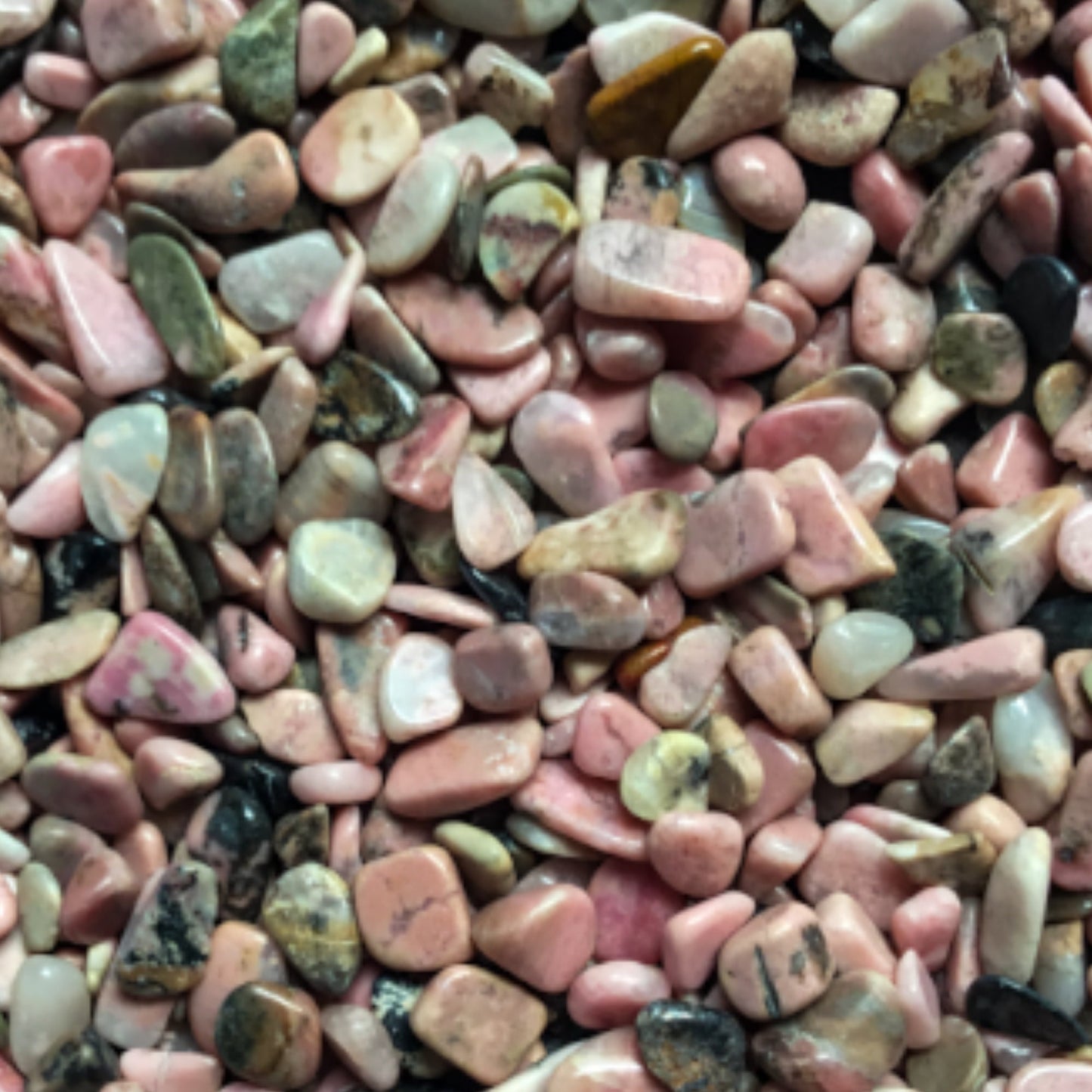 RHODONITE Chips - 3 to 9 mm - 1, 2 , 4, & 8 oz - Gemstone Chips - Crystal Chips - Roller Bottle Chips - Healing Crystals - Arts Crafts