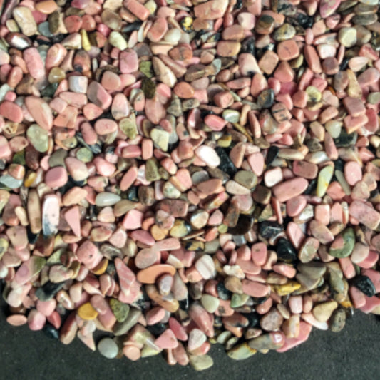 RHODONITE Chips - 3 to 9 mm - 1, 2 , 4, & 8 oz - Gemstone Chips - Crystal Chips - Roller Bottle Chips - Healing Crystals - Arts Crafts