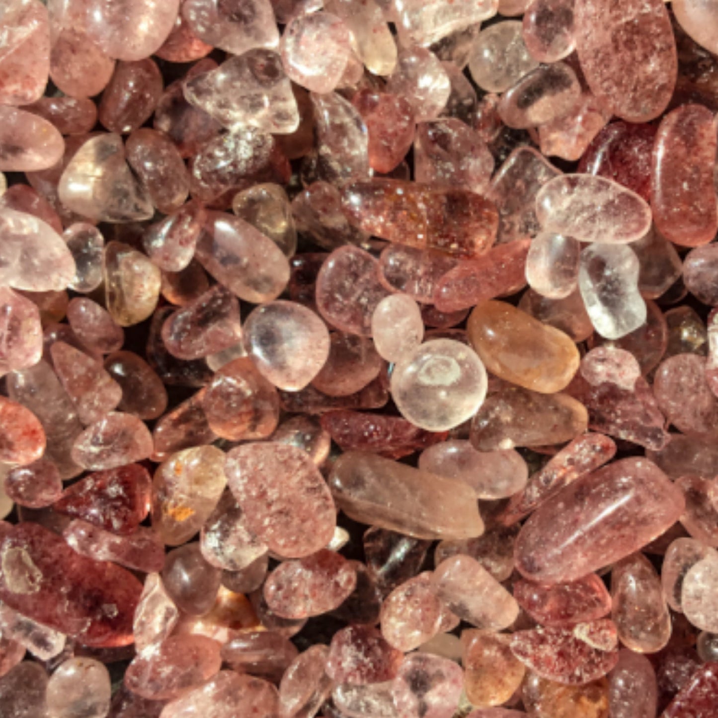 STRAWBERRY QUARTZ Chips - 3-7mm - 1, 2, 4, 8 oz - Crystal Chips - Gemstone Chips- Roller Bottle Chips - Healing Crystals - Crafts