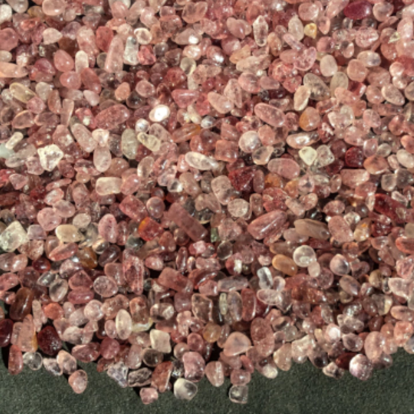 STRAWBERRY QUARTZ Chips - 3-7mm - 1, 2, 4, 8 oz - Crystal Chips - Gemstone Chips- Roller Bottle Chips - Healing Crystals - Crafts