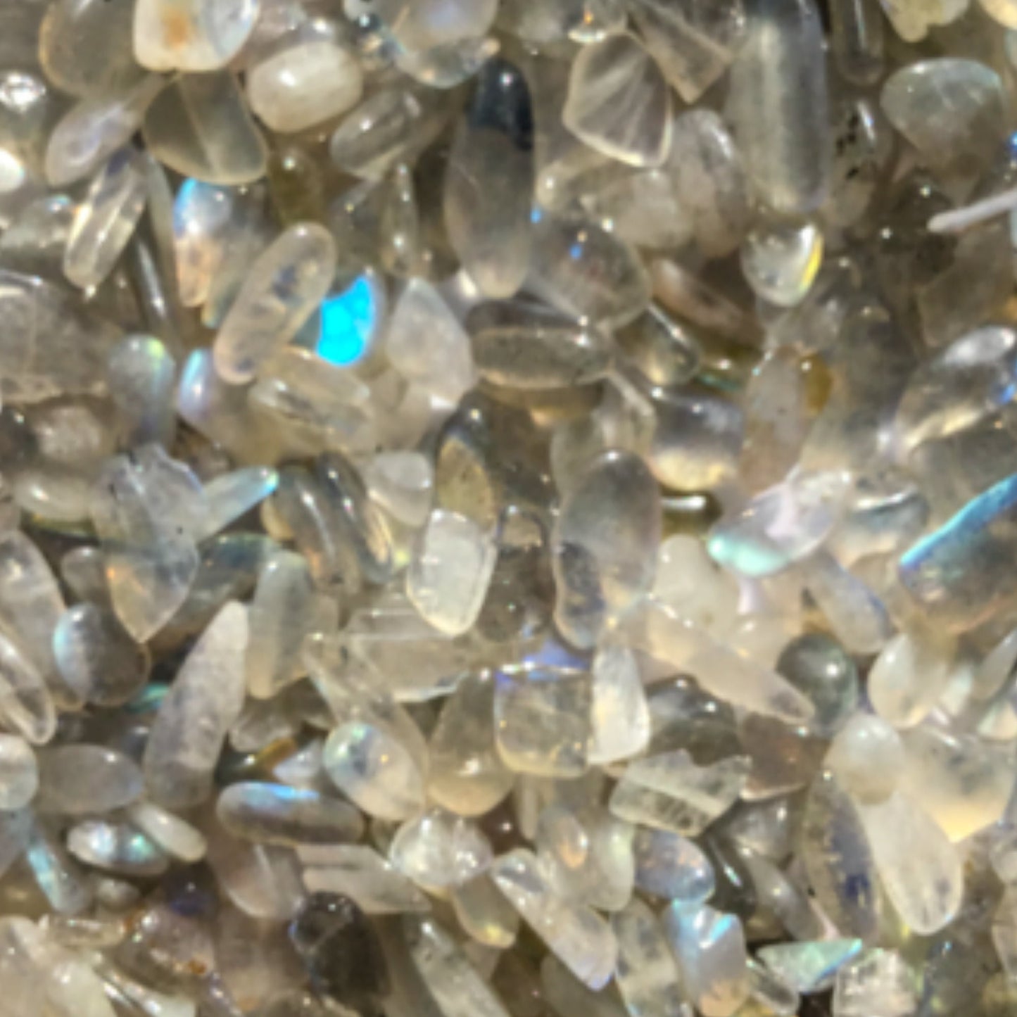 GRAY MOONSTONE Chips - 3-7mm - 1, 2, 4, 8 oz - Crystal Chips - Gemstone Chips - Roller Bottle Chips - Healing Crystals - Arts & Crafts