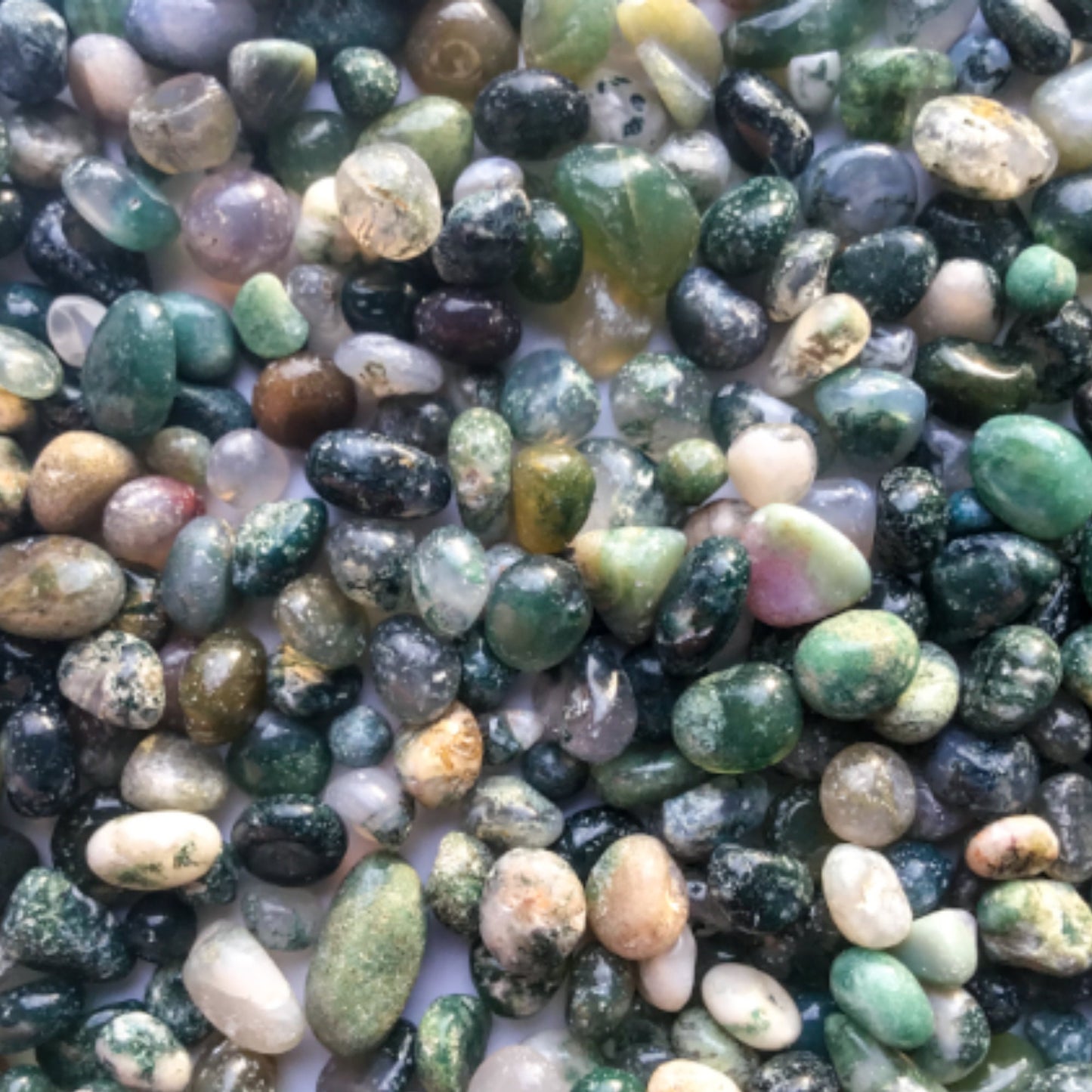 MOSS AGATE Chips - 3-7mm - 1, 2, 4, 8 oz - Crystal Chips - Gemstone Chips - Roller Bottle Chips - Healing Crystals - Arts & Crafts