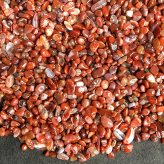 RED AGATE Chips - 3-7mm - 1, 2, 4, 8 oz - Crystal Chips - Gemstone Chips - Roller Bottle Chips - Healing Crystals - Arts & Crafts