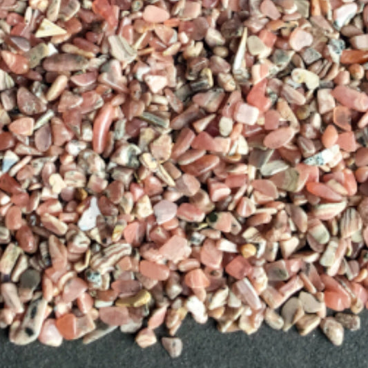 RHODOCHROSITE Chips - 3- 7mm - 1, 2, 4, 8 oz - Gemstone Chips - Crystal Chips - Roller Bottle Chips - Healing Crystals - Arts & Crafts
