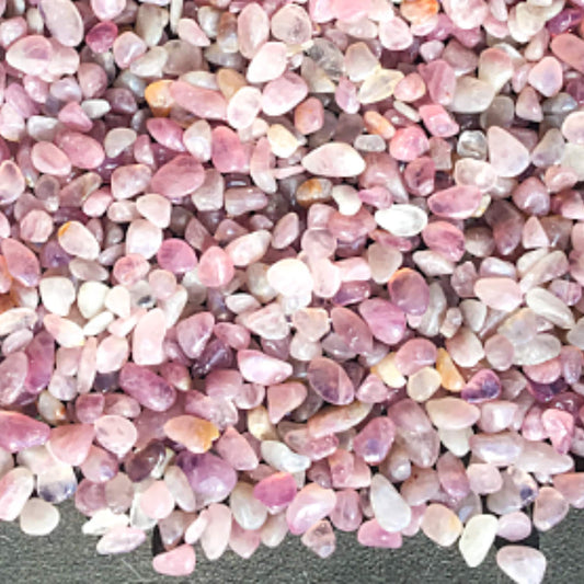 LAVENDER ROSE QUARTZ Chips - 3-7mm - 1, 2, 4, 8 oz - Crystal Chips - Gemstone Chips - Roller Bootle Chips - Healing Crystals - Arts & Crafts