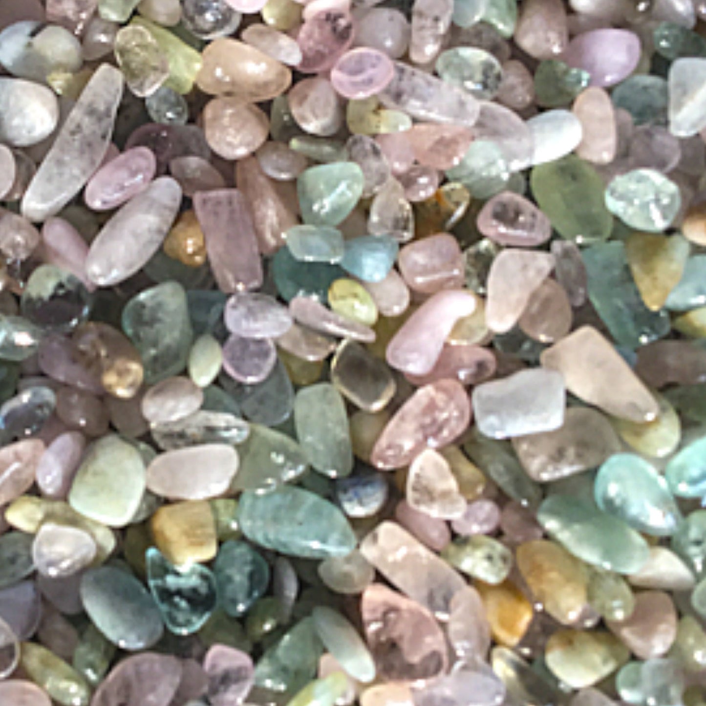 MORGANITE Chips - 5-7mm - 1, 2, 4, 8 oz  - Gemstone Chips - Crystal Chips - Roller Bottle Chips - Healing Crystals - Arts & Crafts