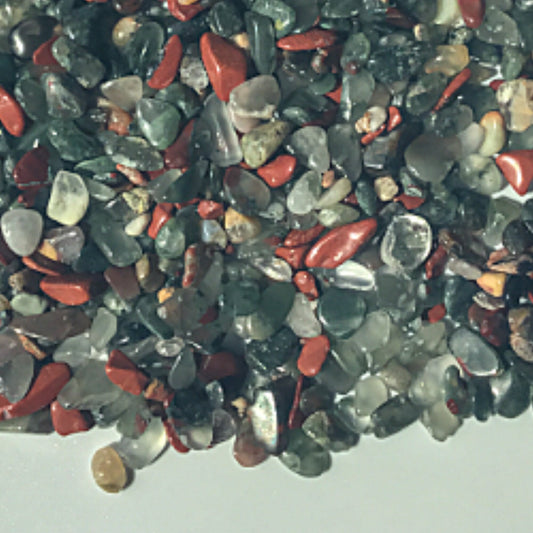 AFRICAN BLOODSTONE Chips - 3-7mm - 1 oz, 2 oz, 4 oz, 8 oz - Crystal Chips - Gemstone Chips - Roller Bottle Chips - Arts & Crafts