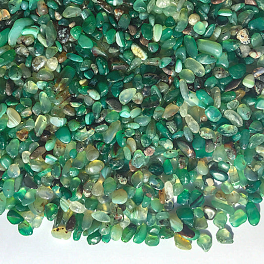 GREEN AGATE Chips - 3-7mm - 1, 2, 4, 8 oz - Crystal Chips - Gemstone Chips - Roller Bottle Chips - Healing Crystals - Arts & Crafts