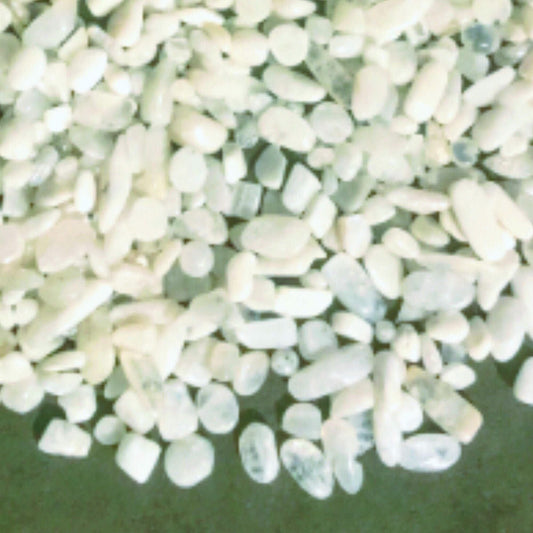 WHITE MOONSTONE Chips - 5-9mm - 1, 2, 4, 8 oz Crystal Chips - Gemstone Chips - Roller Bottle Chips - Healing Crystals - Arts & Crafts