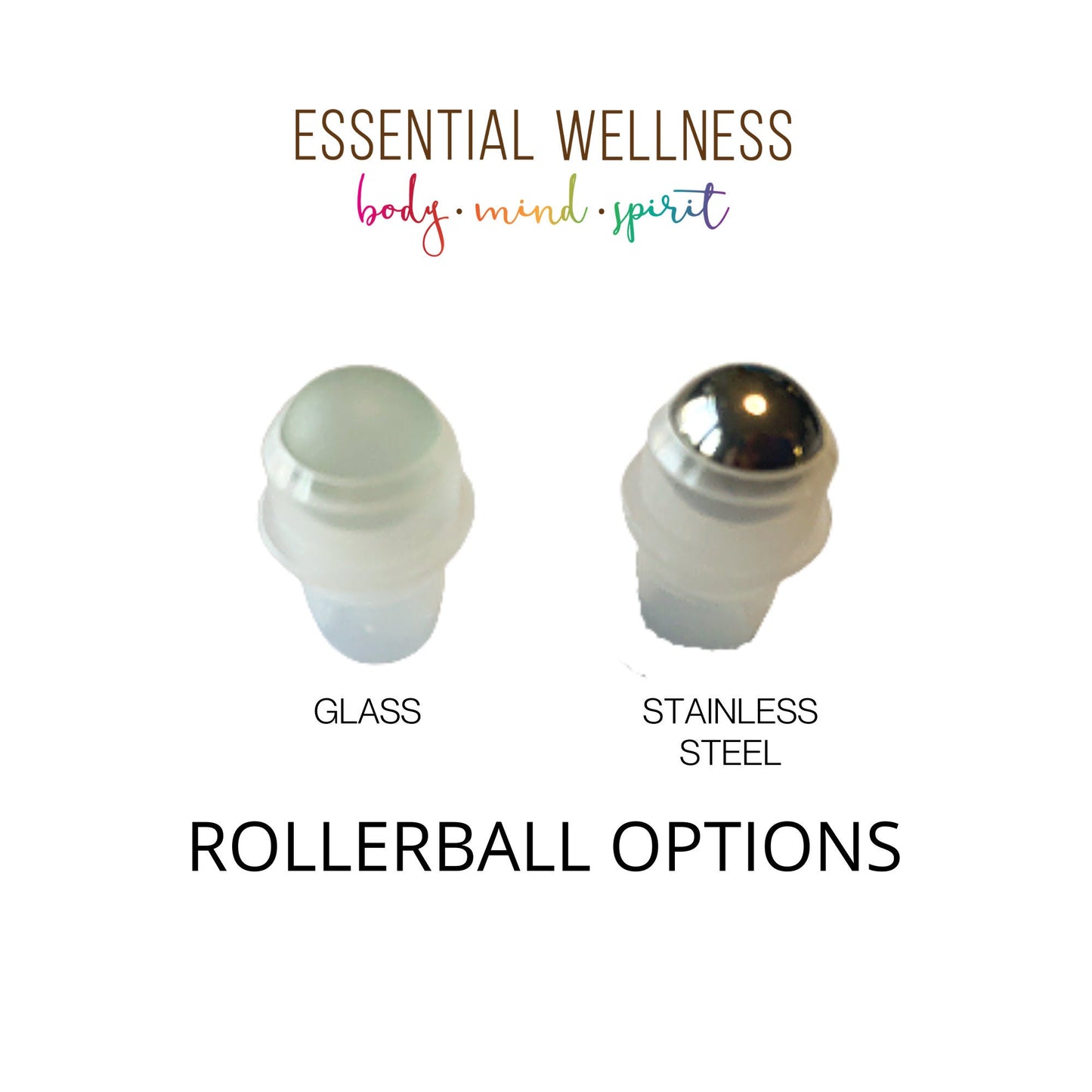 CLEAR GLASS Roller Bottles - Single or Sets - 10ml Essential Oil Roll On - Choice of Metal Cap Colors & Stainless or Glass Rollerball