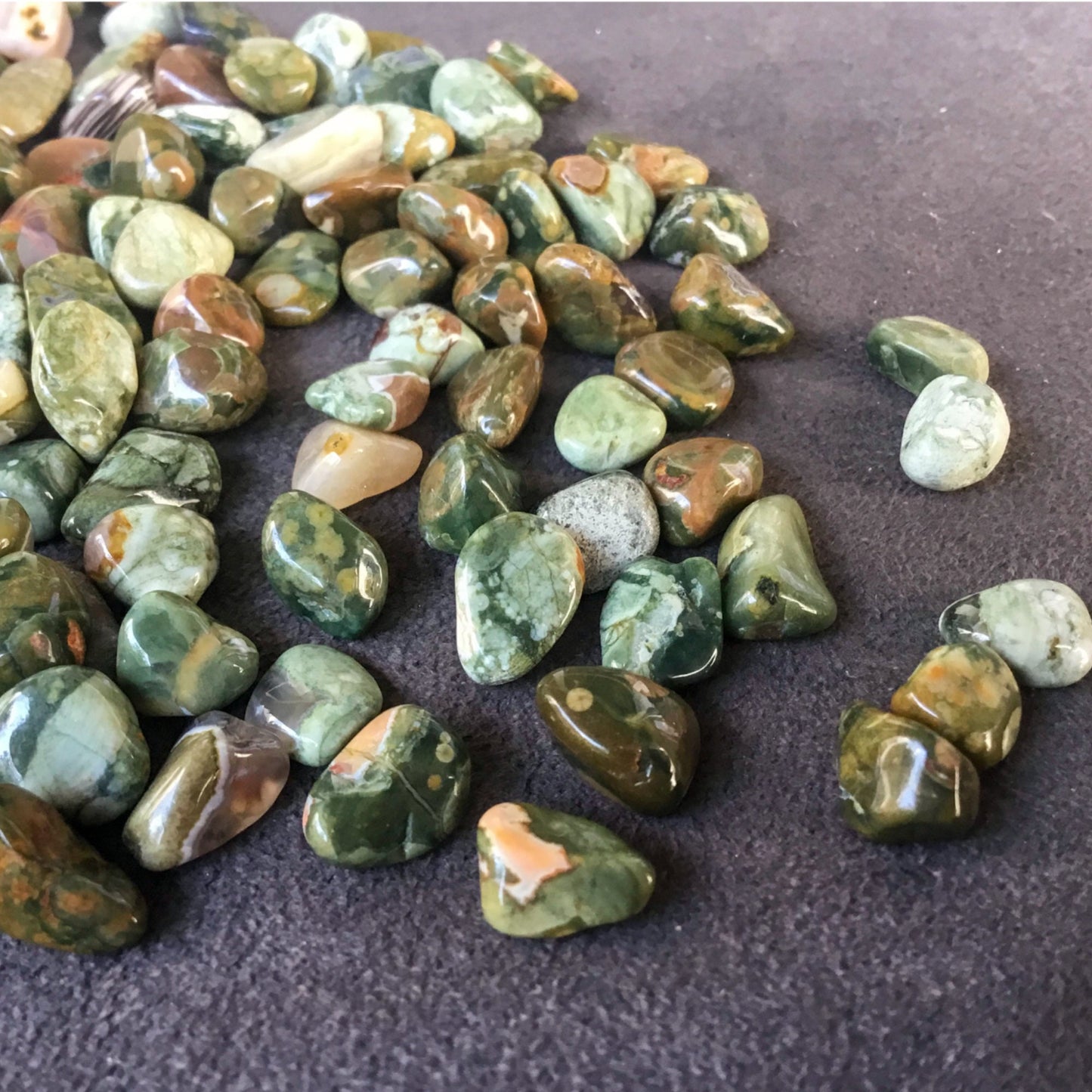 RAINFOREST JASPER (Rhyolite)) Chips - 7-9mm - 1, 2, 4, 8 oz Gemstone Chips - Crystal Chips - Roller Bottle Chips - Arts & Crafts