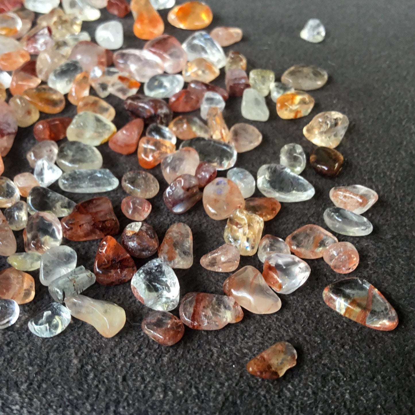 FIRE QUARTZ Chips - 3-7mm - 1, 2, 4, 8 oz  - Gemstone Chips - Crystal Chips - Roller Bottle Chips - Healing Crystals - Arts & Crafts