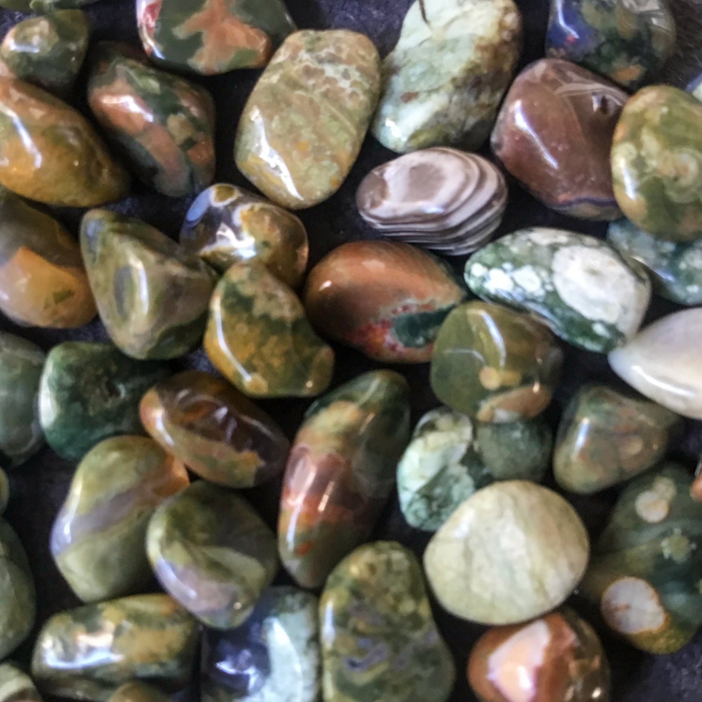 RAINFOREST JASPER (Rhyolite)) Chips - 7-9mm - 1, 2, 4, 8 oz Gemstone Chips - Crystal Chips - Roller Bottle Chips - Arts & Crafts